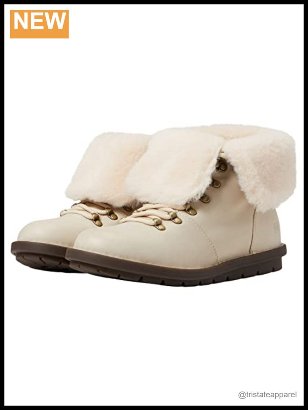 Women's Waterproof Shearling Ankle Boots Lace-Up Winter Snow Booties
